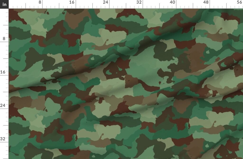 Military Army Green and Khaki Brown Camo Camouflage Print Fabric design