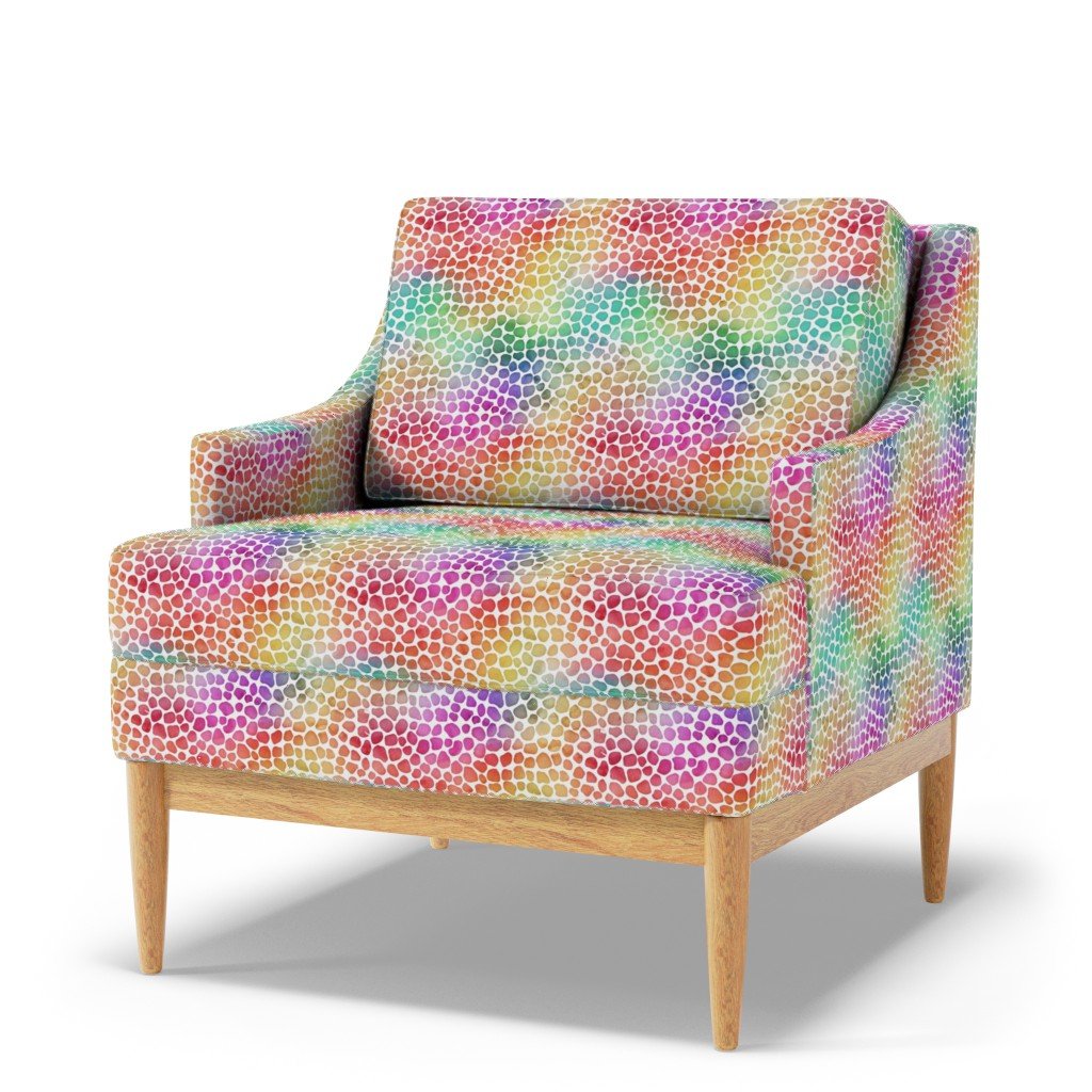 Rainbow Bright Pastel Mosaic Watercolor Spots Fabric pastel dots fabric