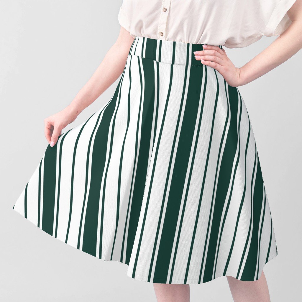 Cypress Green and White Vertical French Stripe Fabric cypress green white fabric