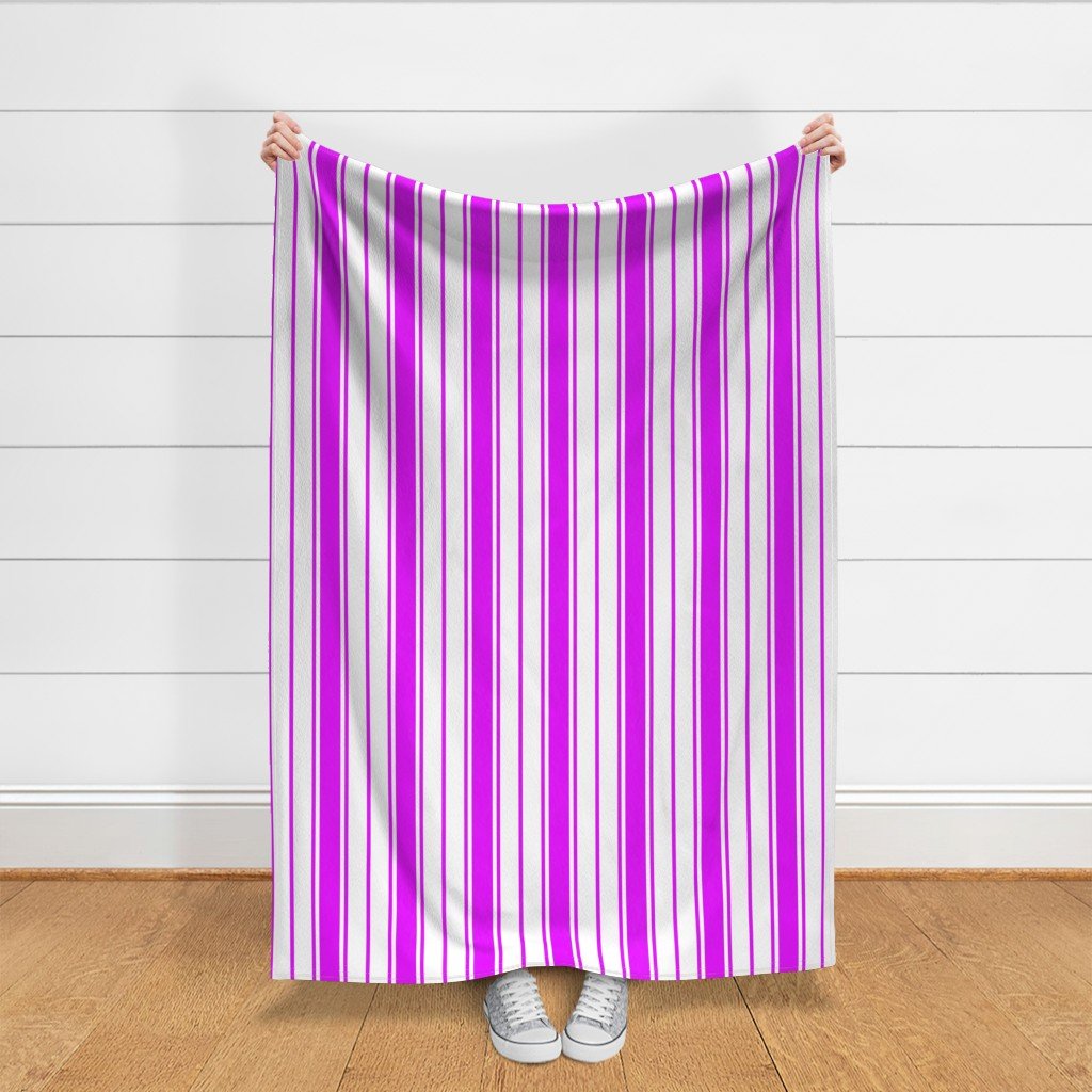 Orlando Orchid and White Vertical French Stripe Fabric orlando orchid fabric