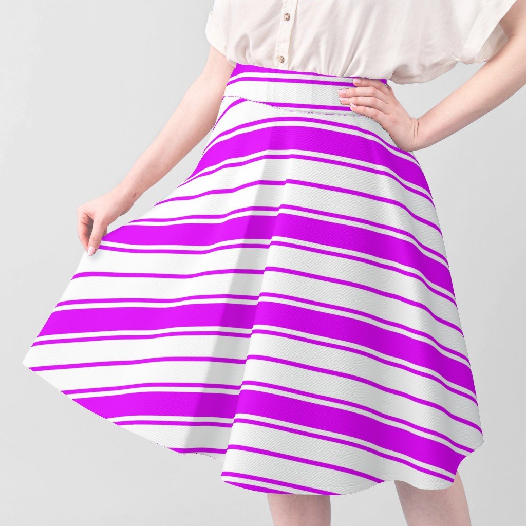 Orlando Orchid and White Horizontal French Stripe Fabric jumbo stripe fabric