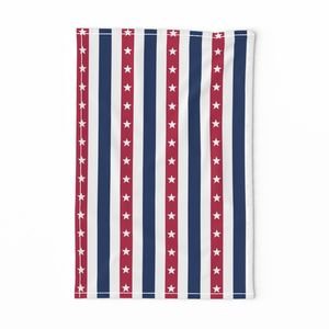 USA Flag Colors of Red White and Blue with Stars in Alternating 1 Inch Home Styling Collection Home Styling Collection stars stripes tea towel design