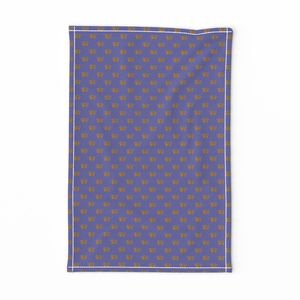 Faux Metallic gold Foil Crowns on Periwinkle Blue Color of the Year Interior Collection Design Collection purplish blue tea towel design