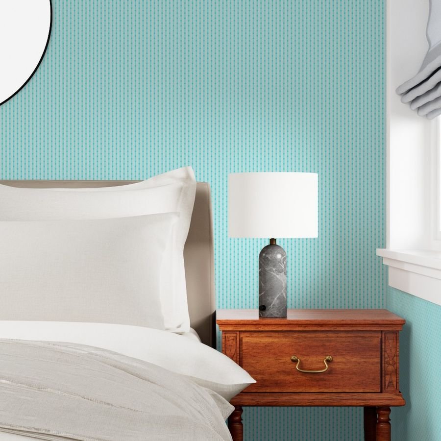 Puckered Seersucker-look Pin Stripes in Shades of Aqua Blue Wallpaper puckered stripes wallpaper