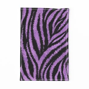 Textured Animal Striped Tiger Fur in Bold Purple Lavender and Black Design Collection Home Decor Collection animal stripes tea towel design