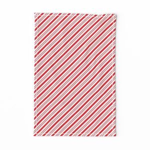Small Classic Red Diagonal Christmas Candy Stripes Design Collection Interior Collection christmas red tea towel design