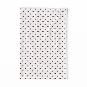 Mini Wine Color Valentines Polkadot Love Hearts on White Background Home Decor Collection Interior Collection hearts tea towel design
