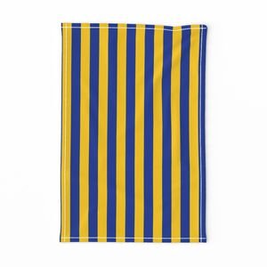 School Colors Vertical One Inch Stripe Blue and Gold Mairemont HS Interior Collection Home Styling Collection blue gold strip e tea towel design