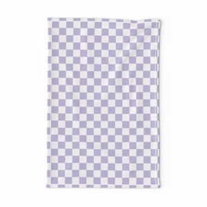 One Inch Checks in Springtime Lavender and White Home Decor Collection Home Styling Collection lavender checkerboard tea towel design