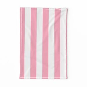 2 inch Wide Vertical Palm Beach Pink and White Cabana Stripes Home Styling Collection Home Decor Collection wide stripes tea towel design