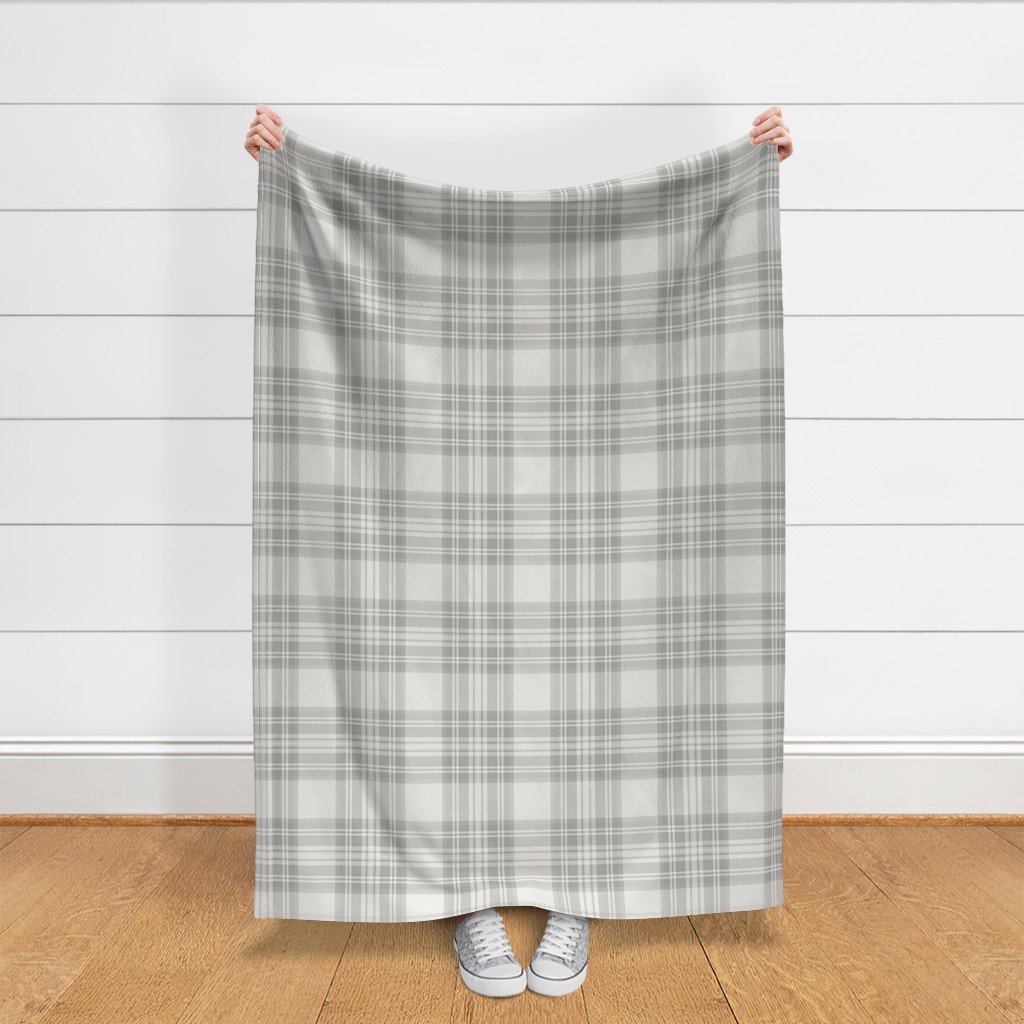 Driftwood Grey Large Traditional Tartan Plaid Pattern Fabric classic fabric
