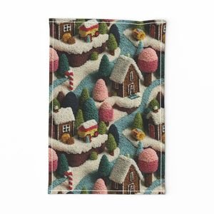 Gingerbread Crocheted Christmas Candy Land Village Home Decor Collection Interior Collection crochet tea towel design