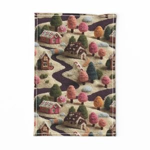 Caramel Cocoa Crocheted Candy Land Village Home Decor Collection Interior Collection cottage tea towel design