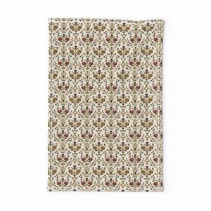 Elizabethan Rainbow Portrait Floral Damask Queen Dress Motif Small Scale Decor Collection Decor Collection rainbow portrait tea towel design