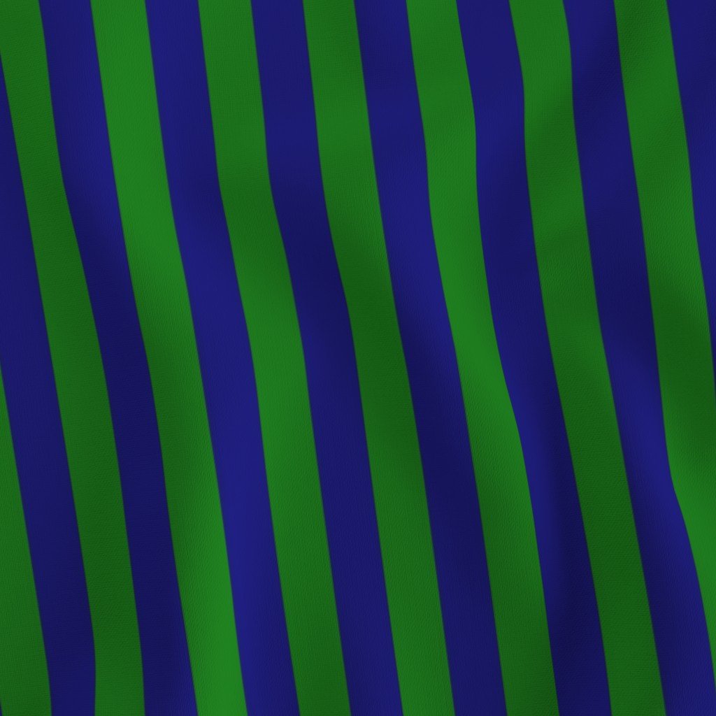 Classic Navy and Green Vertical Stripes Fabric 1 inch green stripes fabric