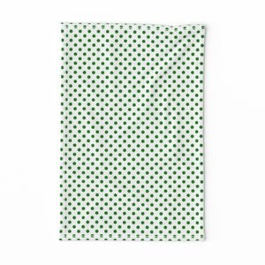 Green Spots on White 1 Inch Spacing Design Collection Home Decor Collection green and white tea towel design