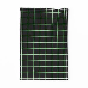 Mint Green and Black 2 Inch Grid Home Decor Collection Design Collection two tone grid tea towel design