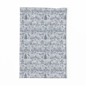 Christmas Dogs Toile Midnight Navy Home Decor Collection Decor Collection christmas tree tea towel design