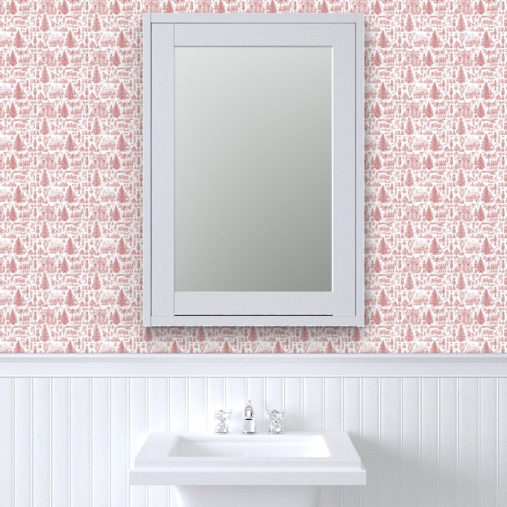 Christmas Nutcracker Toile Christmas Red Wallpaper christmas toile wallpaper