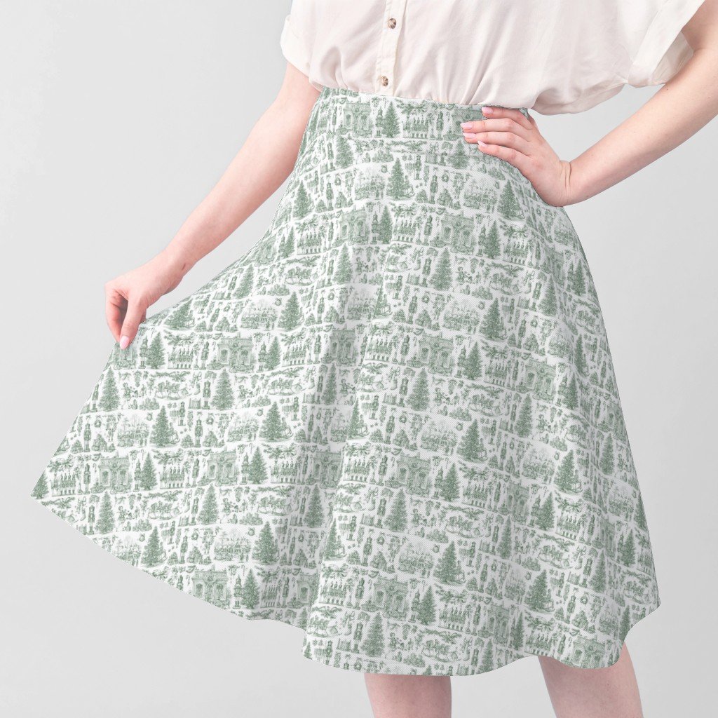 Christmas Nutcracker Toile Forest Green Fabric christmas toile fabric