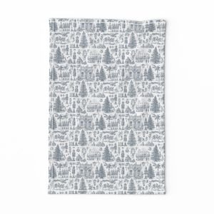 Christmas Nutcracker Toile Midnight Navy Design Collection Home Styling Collection christmas tree tea towel design