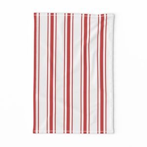 Mattress Ticking Wide Striped Pattern in Red and White Home Styling Collection Home Styling Collection bedding stripes tea towel design