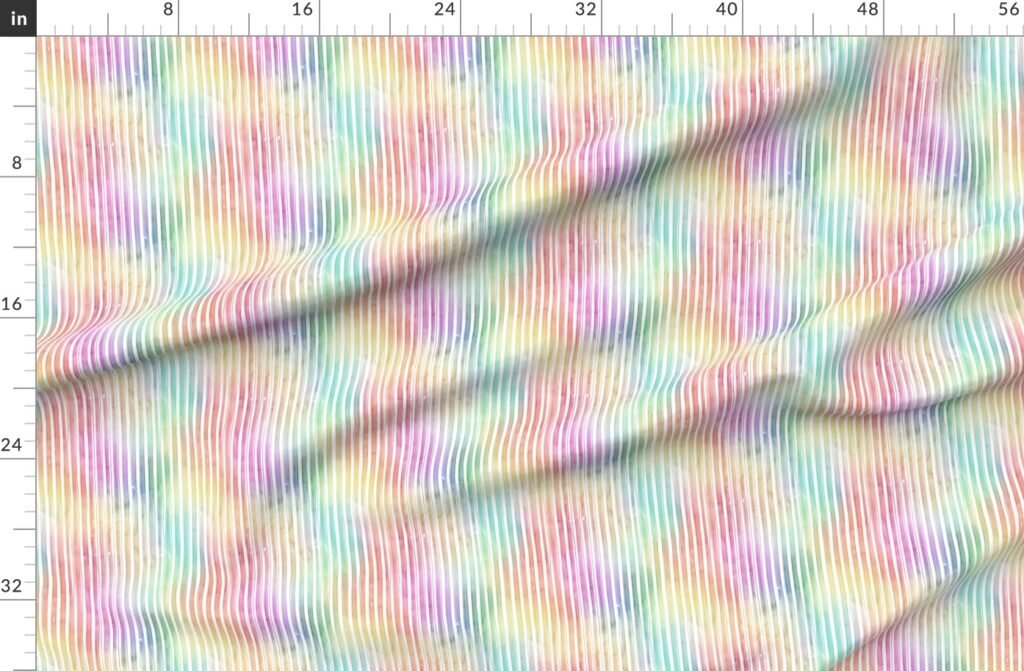 Bright Pastel Watercolor Vertical Stripes and Lines Fabric design