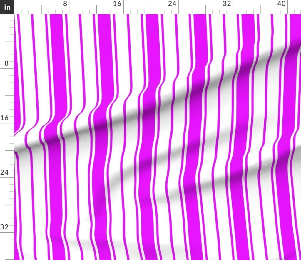 Orlando Orchid and White Vertical French Stripe Fabric design