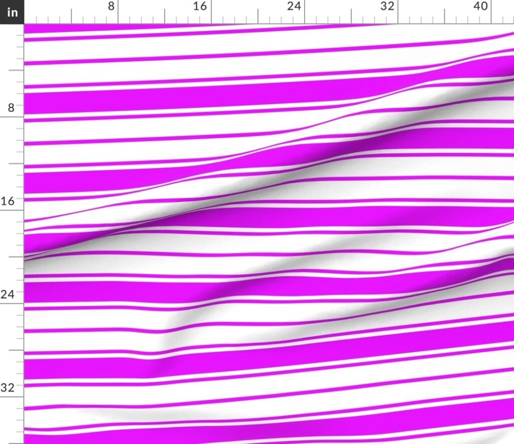 Orlando Orchid and White Horizontal French Stripe Fabric design