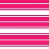 Bright Flamingo Pink and White Horizontal French Stripe