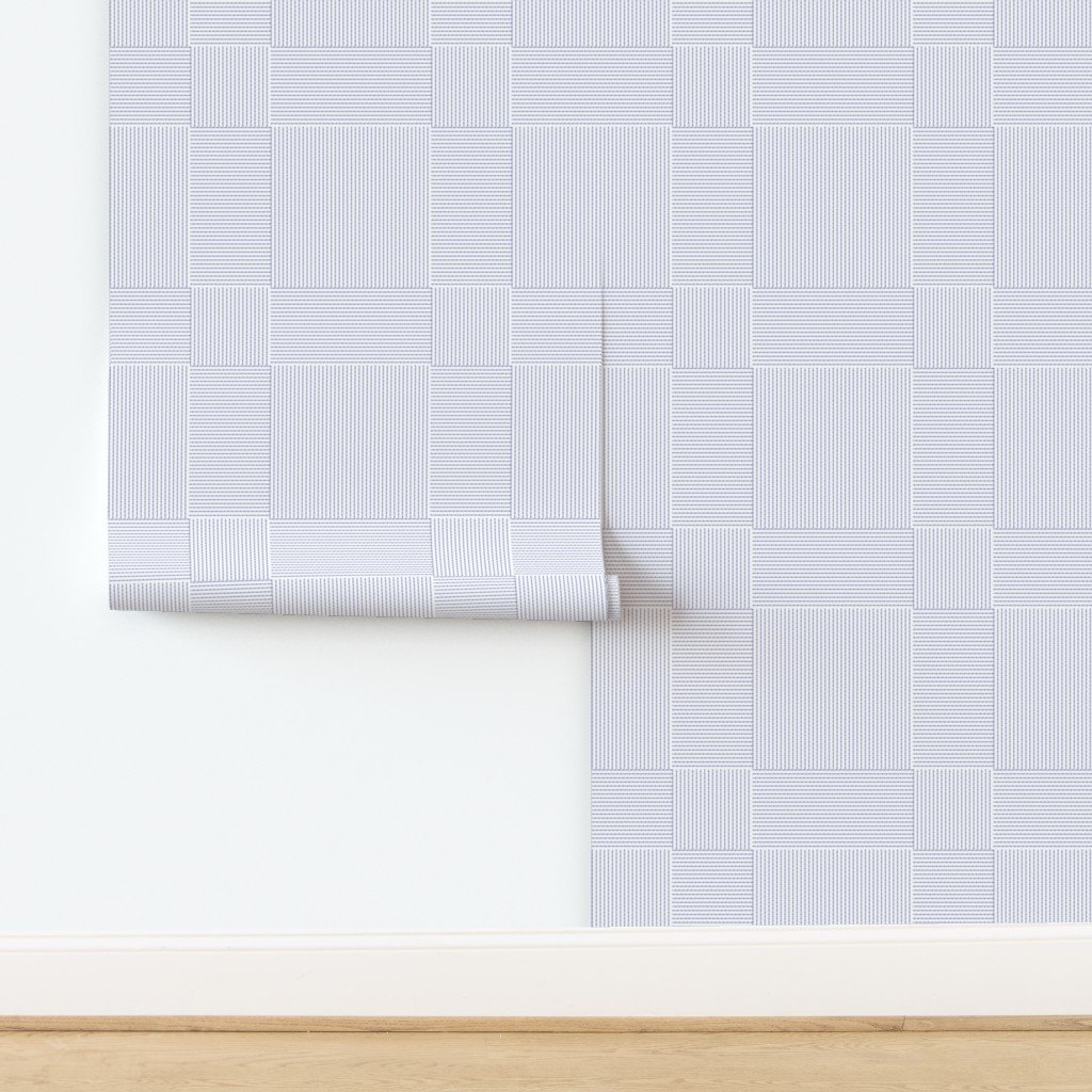 Patchwork Quilt Squares in Shades of Periwinkle Blue Seersucker look Home Decor Collection design
