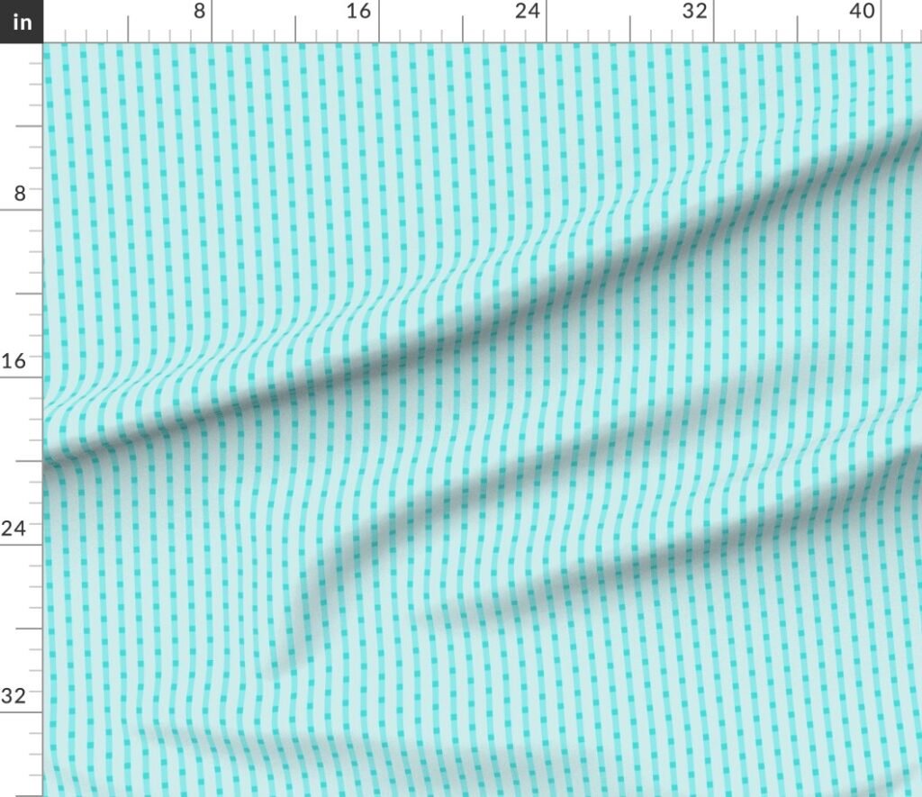 Puckered Seersucker-look Pin Stripes in Shades of Aqua Blue Fabric design