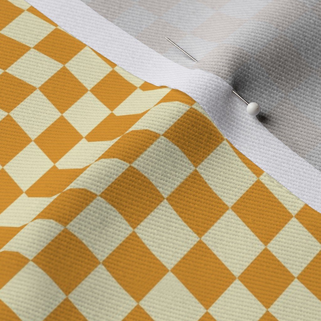 Harvest Gold and Cream Checkerboard Squares Fabric gold checks fabric