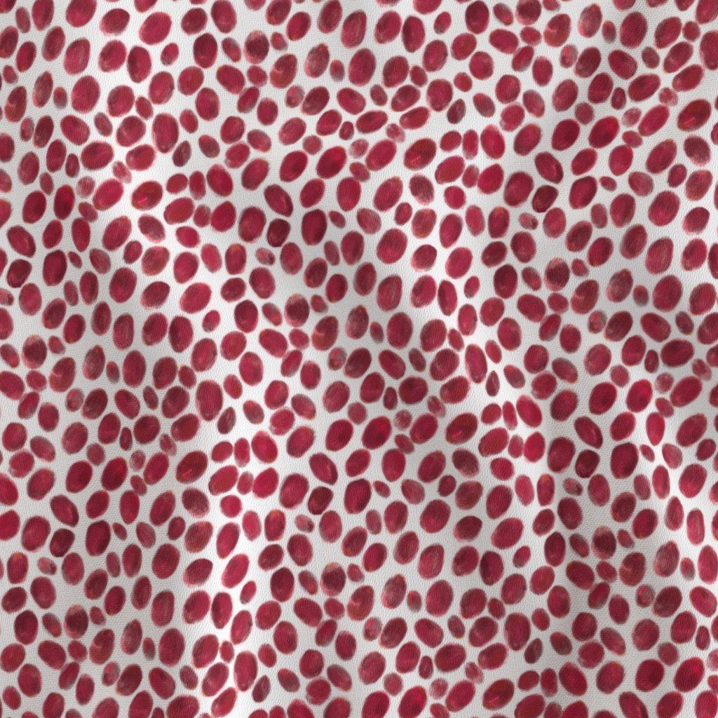 Cranberries on White Fabric red berry fabric