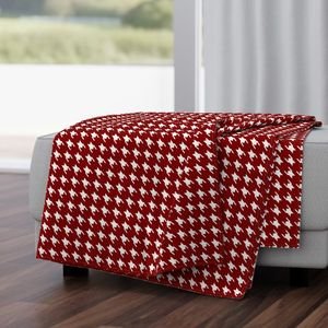 Large Dark Christmas Candy Apple Red Houndstooth Check Home Styling Collection Home Decor Collection candy red throw blanket design