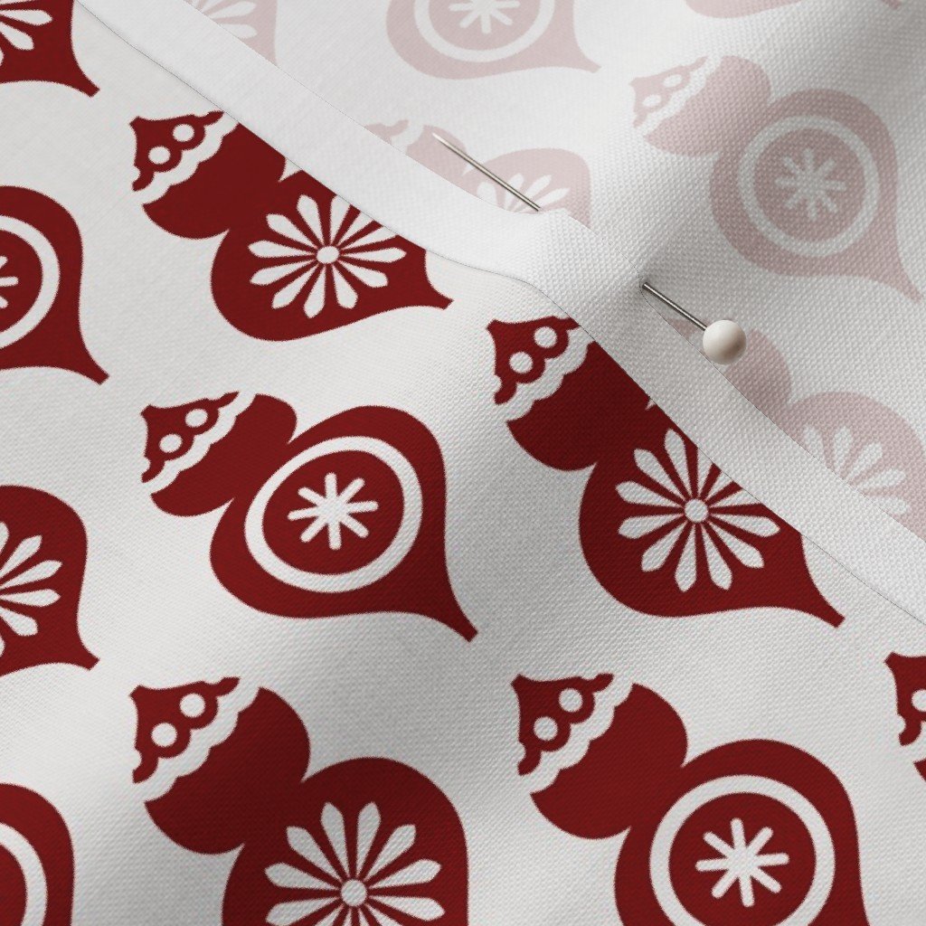 Dark Christmas Candy Apple Red Teardrop Ornaments Fabric christmas decoration fabric