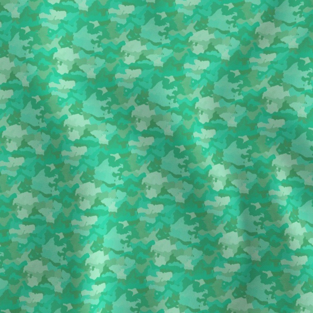 Small Sea Mint Camo Camouflage Pattern Fabric green camo fabric