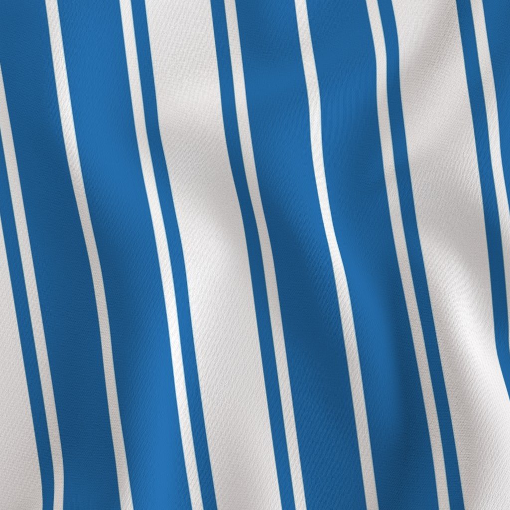 Biscayne Bay Blue and White Vertical French Stripe Fabric biscayne bay blue fabric