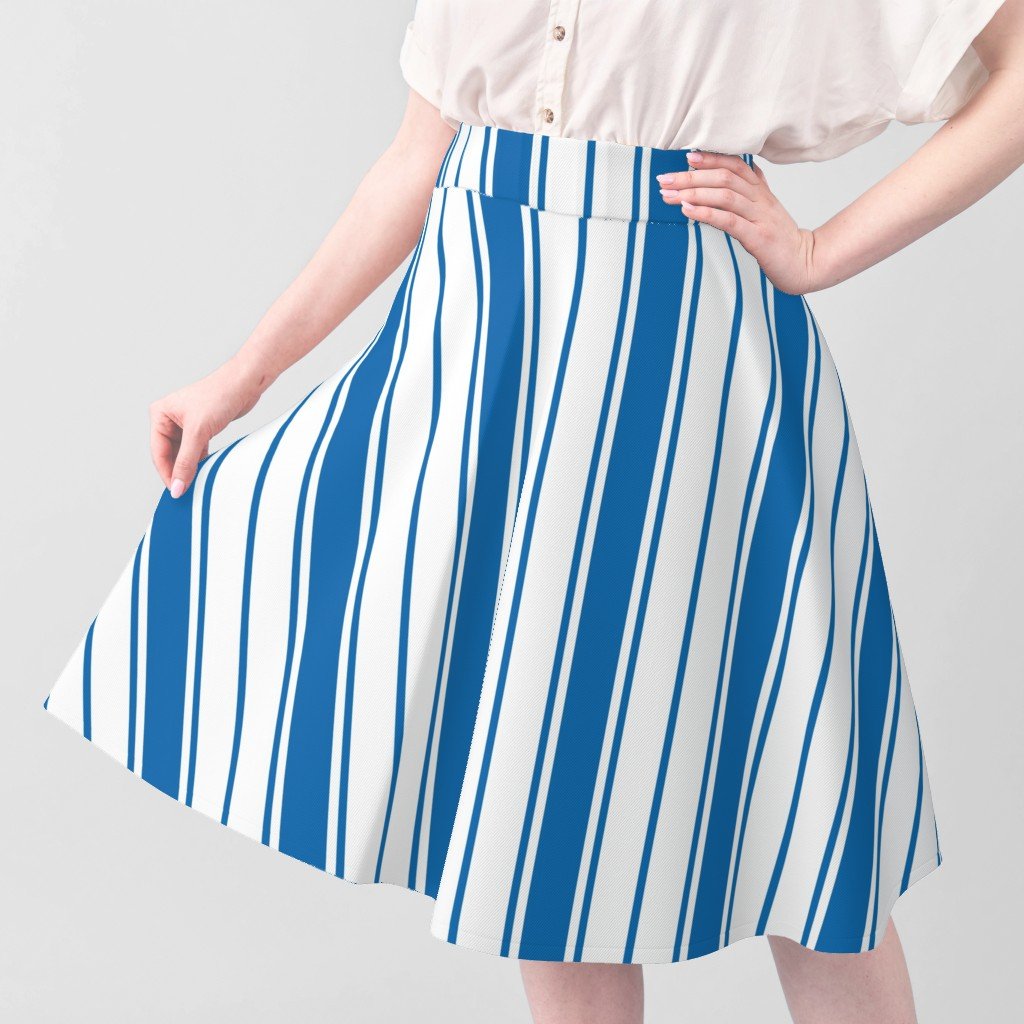 Biscayne Bay Blue and White Vertical French Stripe Fabric biscayne bay blue fabric