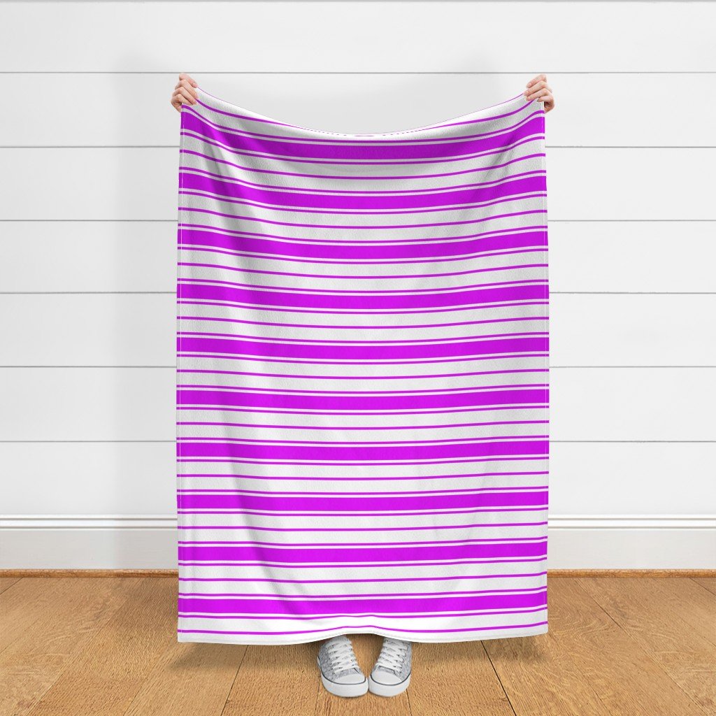 Orlando Orchid and White Horizontal French Stripe Fabric orlando orchid fabric