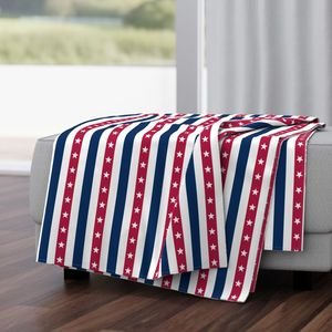 USA Flag Colors of Red White and Blue with Stars in Alternating 1 Inch Home Styling Collection Home Styling Collection us flag throw blanket design
