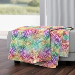 Rainbow Bright Pastel Mosaic Watercolor Spots in Mirror Repeat Decor Collection Home Styling Collection reverse repeat throw blanket design
