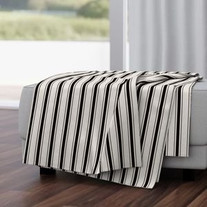 Small Coal Black Antique Vintage Mattress Ticking Stripe on Cream Interior Collection Home Styling Collection black and cream throw blanket design