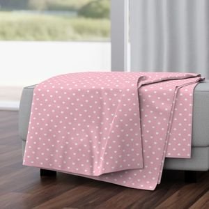 Mini White Valentines Polkadot Love Hearts on Cotton Candy Background Home Styling Collection Design Collection cotton candy throw blanket design