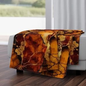 Amber and Gold Alcohol Ink 4 Interior Collection Home Styling Collection gold metallic ink throw blanket design
