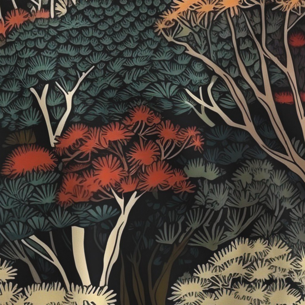 Japanese Tranquility Garden Endless Forest Fabric japanese forest fabric