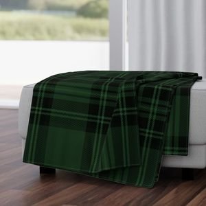 Jumbo Hunter Green Christmas Stewart Tartan Design Collection Decor Collection green plaid throw blanket design