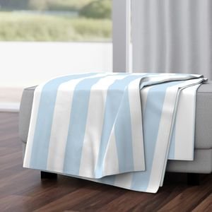 Merry Bright Pastel Blue and White Vertical 3 inch Big Top Circus Stripe Design Collection Decor Collection blue stripes throw blanket design