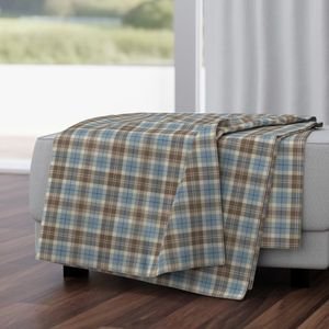 Cream with Beige and Blue French Provincial Tartan Home Decor Collection Design Collection country tartan throw blanket design