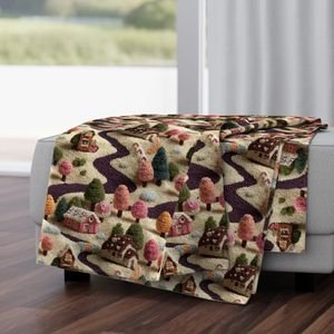 Caramel Cocoa Crocheted Candy Land Village Home Decor Collection Interior Collection candyland throw blanket design